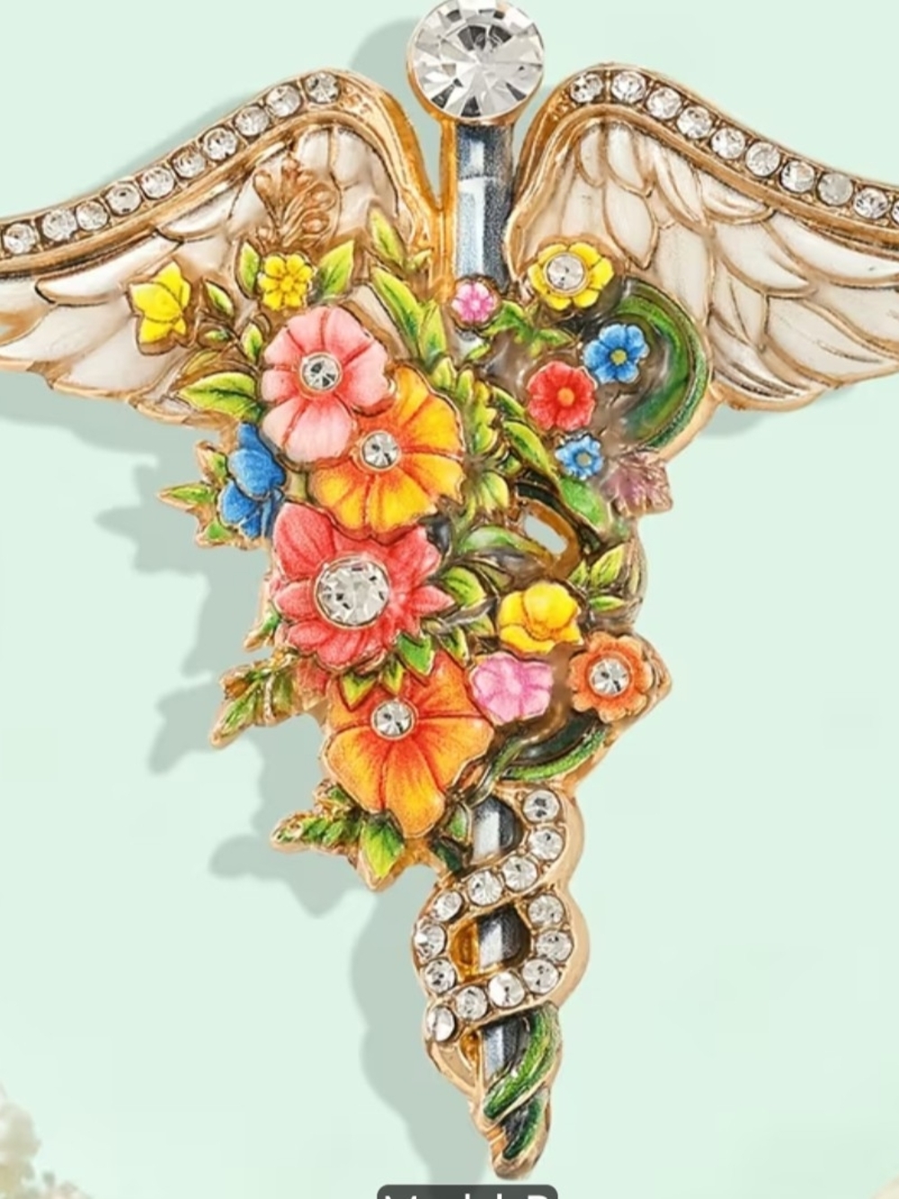Caduceus Floral Angel Wing Wall Accent - Multicolor ( Choose One Of 3 Different